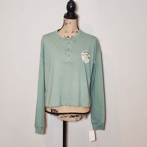 Star wars Yoda green pajama top large